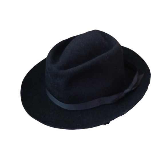 VINTAGE EFFANEM 100% WOOL BLACK CRUSHER HAT - Picture 2 of 9